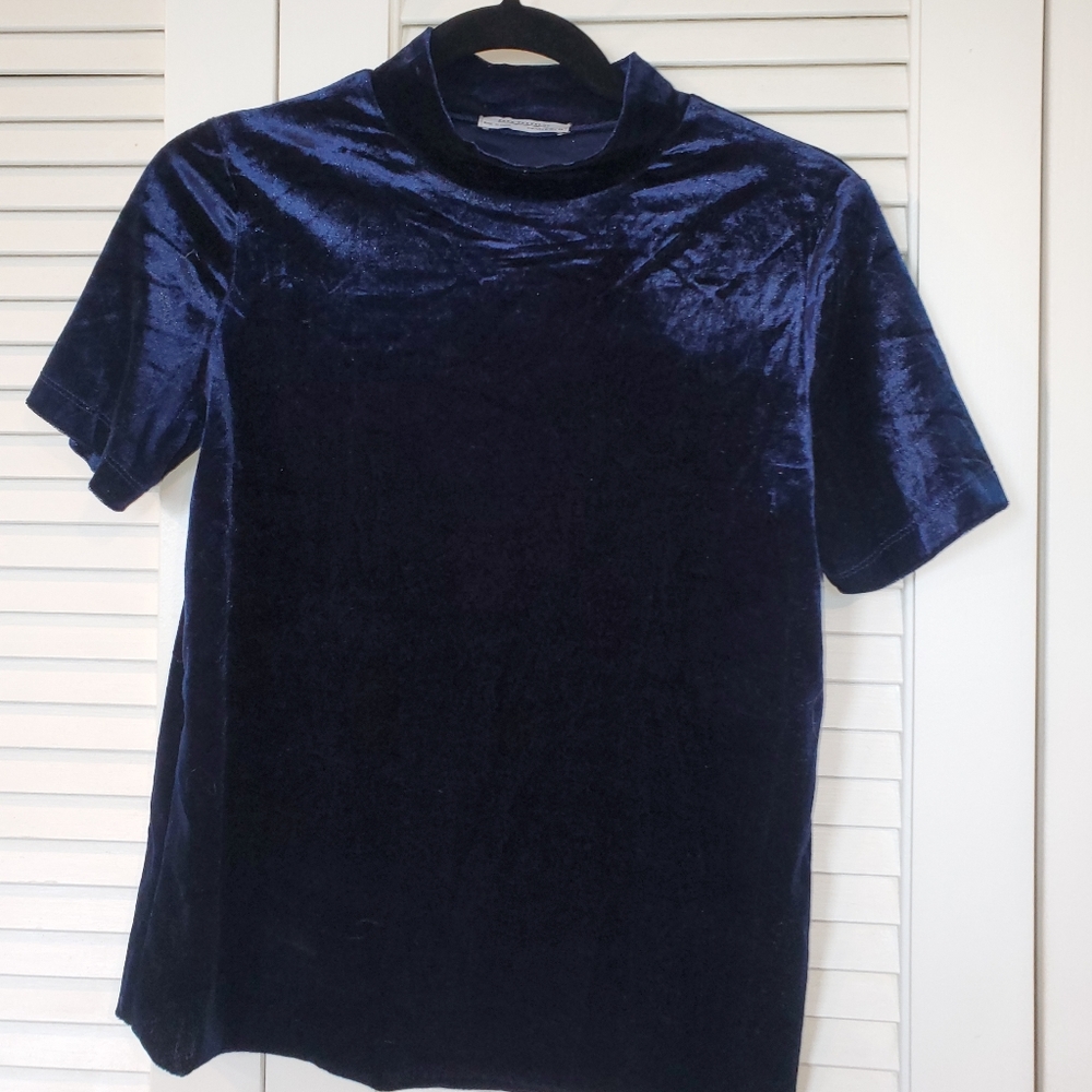 Blue velvet Zara top size M